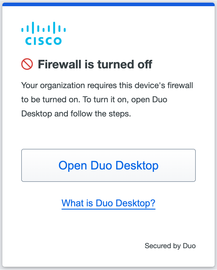 Firewall not enabled