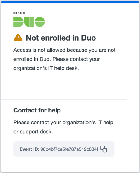 Not enrolled in Duo