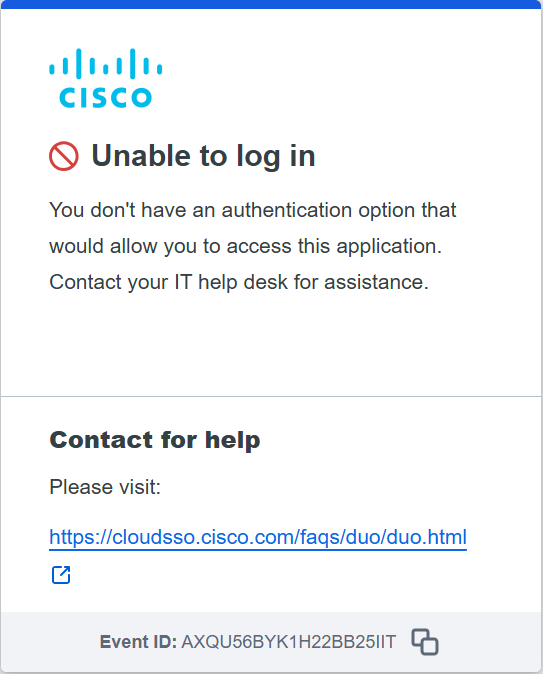 Unable to log in